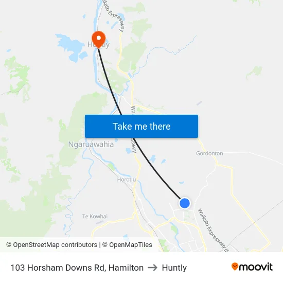 103 Horsham Downs Rd, Hamilton to Huntly map
