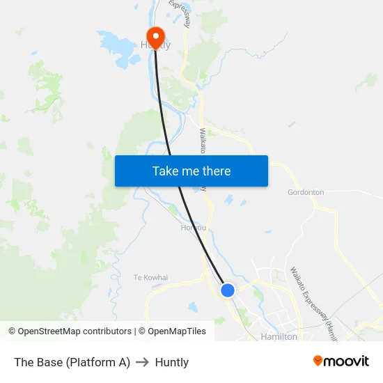 The Base (Platform A) to Huntly map