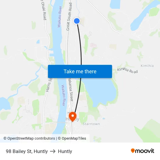 98 Bailey St, Huntly to Huntly map