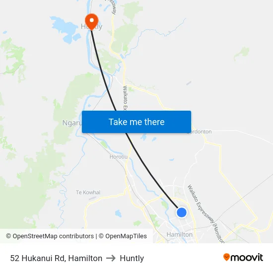 52 Hukanui Rd, Hamilton to Huntly map