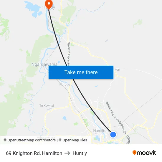 69 Knighton Rd, Hamilton to Huntly map
