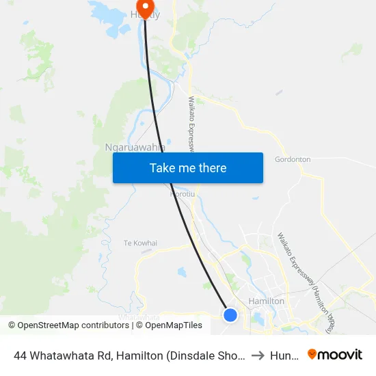 44 Whatawhata Rd, Hamilton (Dinsdale Shops) to Huntly map