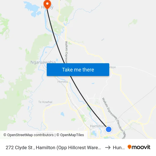 272 Clyde St , Hamilton (Opp Hillcrest Warehouse) to Huntly map