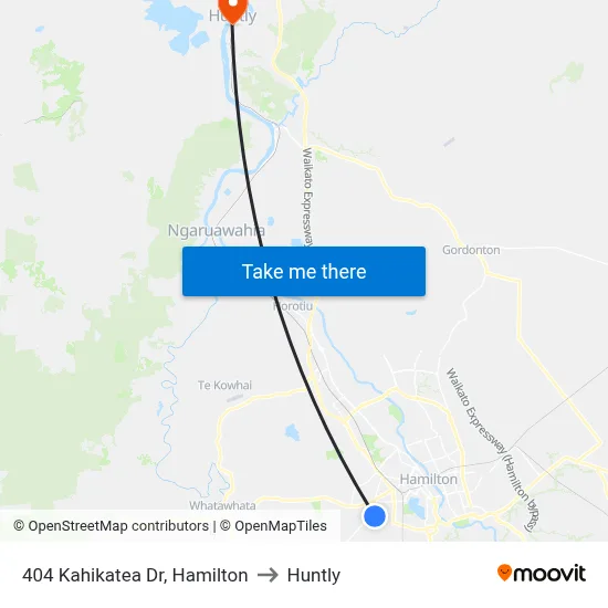 404 Kahikatea Dr, Hamilton to Huntly map