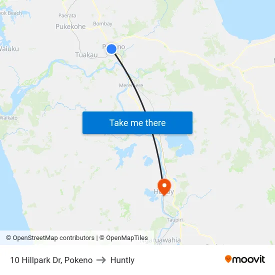 10 Hillpark Dr, Pokeno to Huntly map