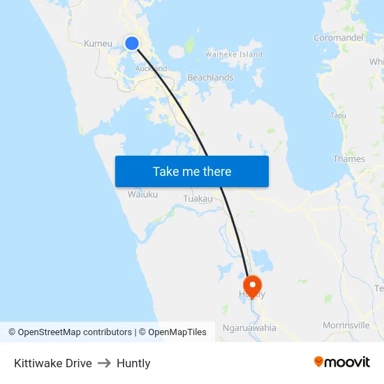Kittiwake Drive to Huntly map
