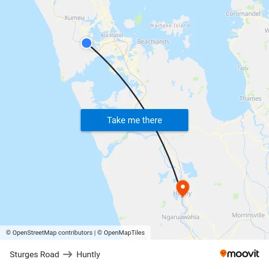 Sturges Road to Huntly map