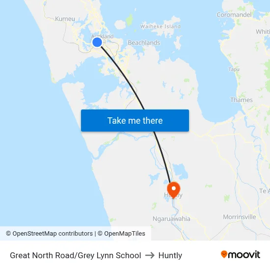 Great North Road/Grey Lynn School to Huntly map
