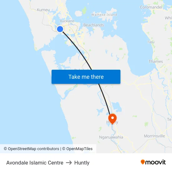 Avondale Islamic Centre to Huntly map