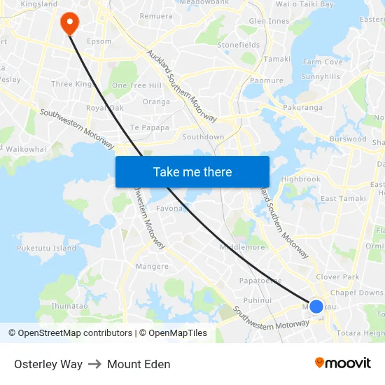 Osterley Way to Mount Eden map
