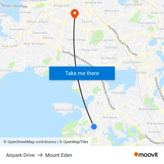 Airpark Drive to Mount Eden map