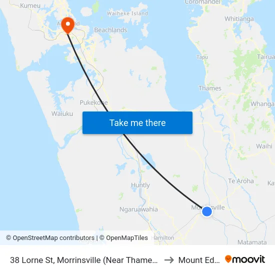 38 Lorne St, Morrinsville (Near Thames St) to Mount Eden map
