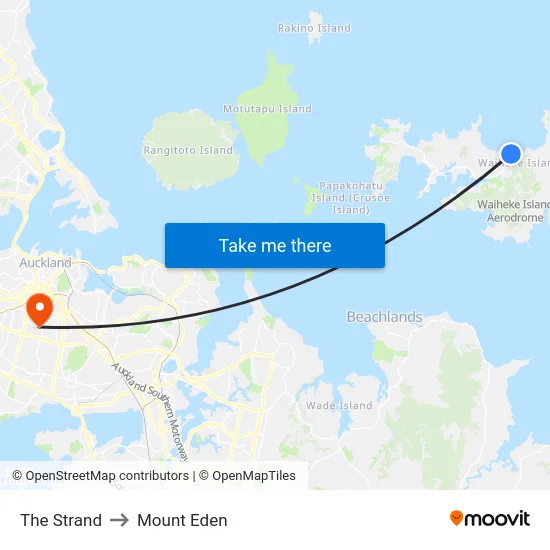 The Strand to Mount Eden map