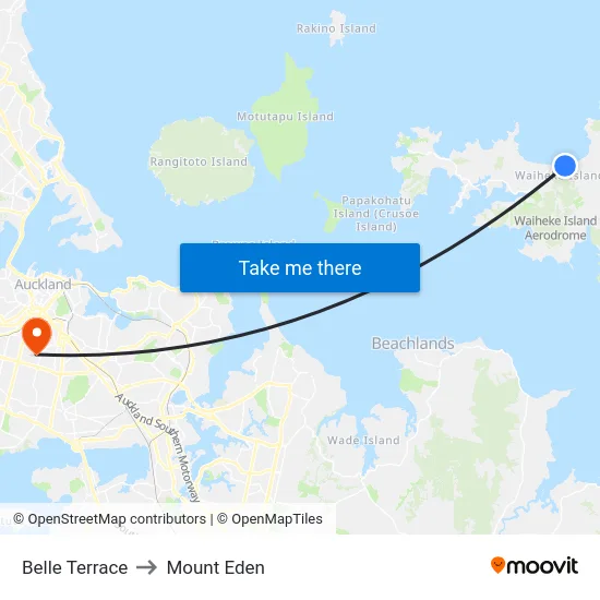 Belle Terrace to Mount Eden map