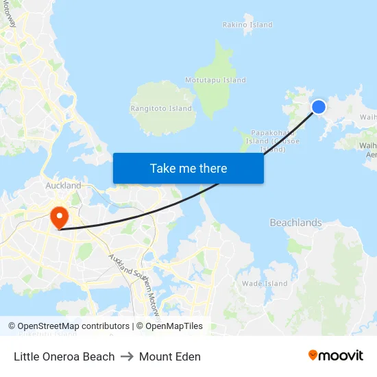 Little Oneroa Beach to Mount Eden map