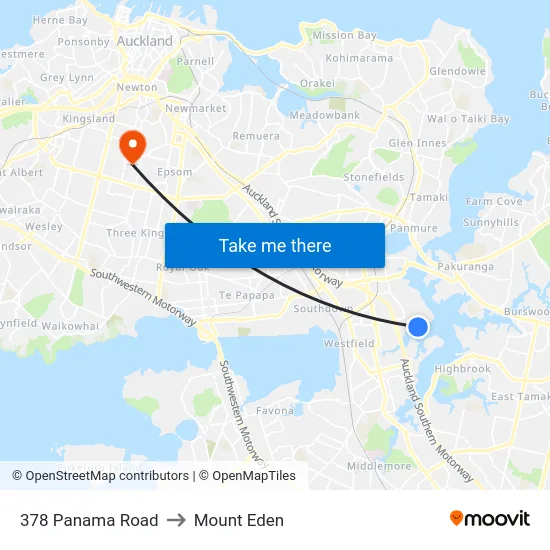 378 Panama Road to Mount Eden map