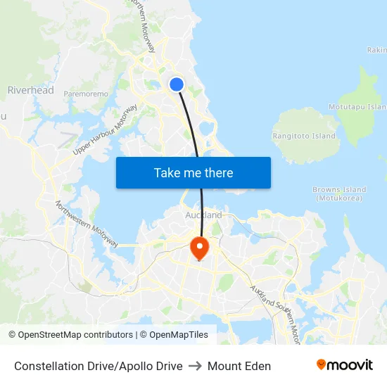 Constellation Drive/Apollo Drive to Mount Eden map