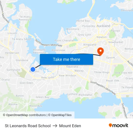 St Leonards Road School to Mount Eden map