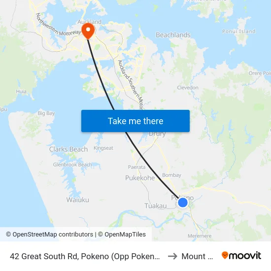 42 Great South Rd, Pokeno (Opp Pokeno Fuel Stop) to Mount Eden map