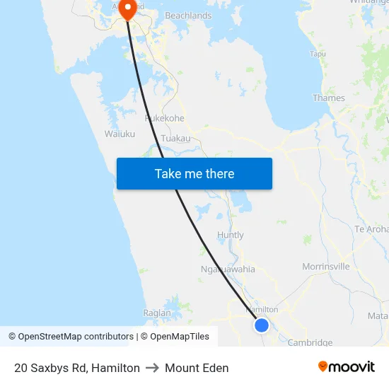 20 Saxbys Rd, Hamilton to Mount Eden map