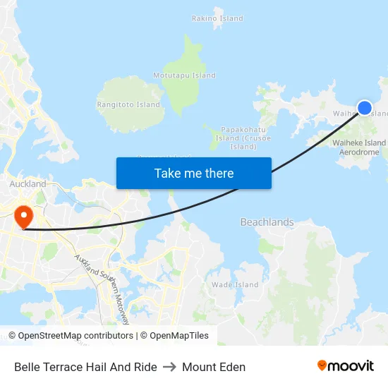 Belle Terrace Hail And Ride to Mount Eden map