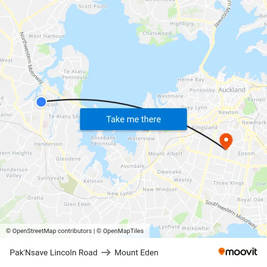 Pak'Nsave Lincoln Road to Mount Eden map