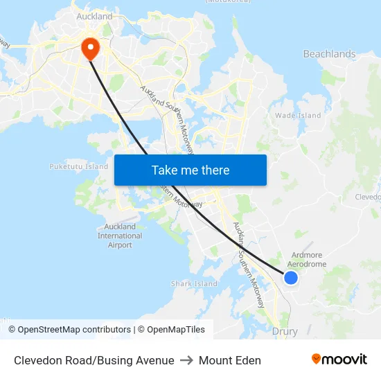 Clevedon Road/Busing Avenue to Mount Eden map