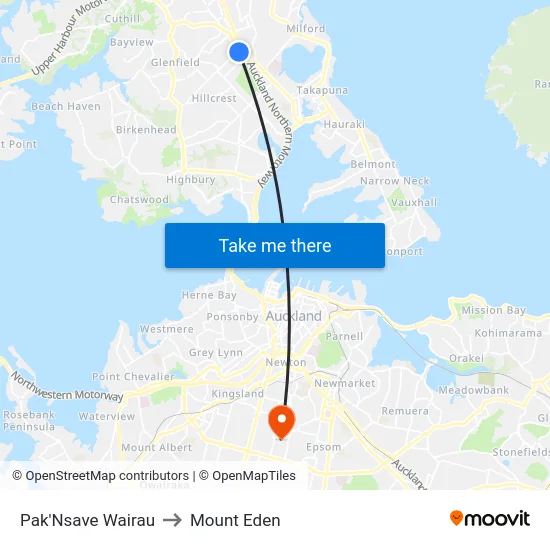 Pak'Nsave Wairau to Mount Eden map