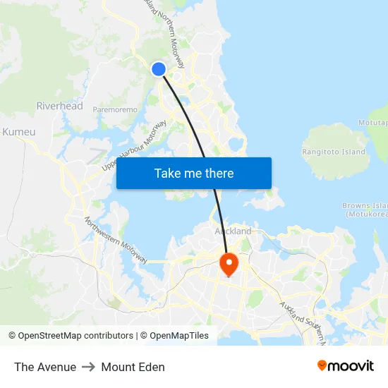 The Avenue to Mount Eden map