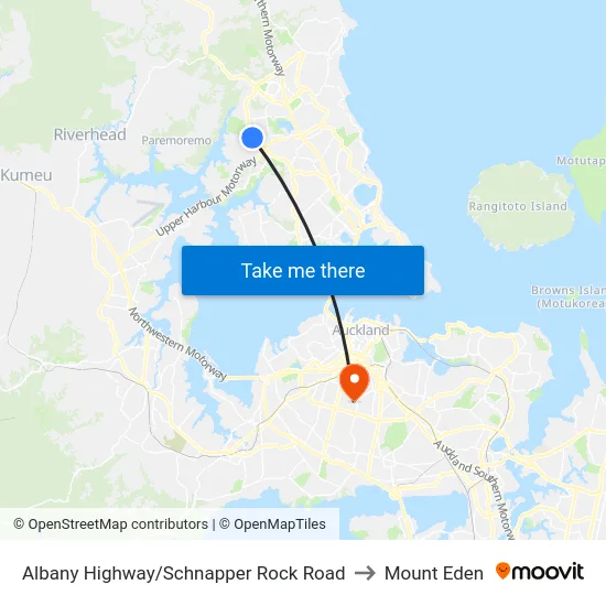 Albany Highway/Schnapper Rock Road to Mount Eden map