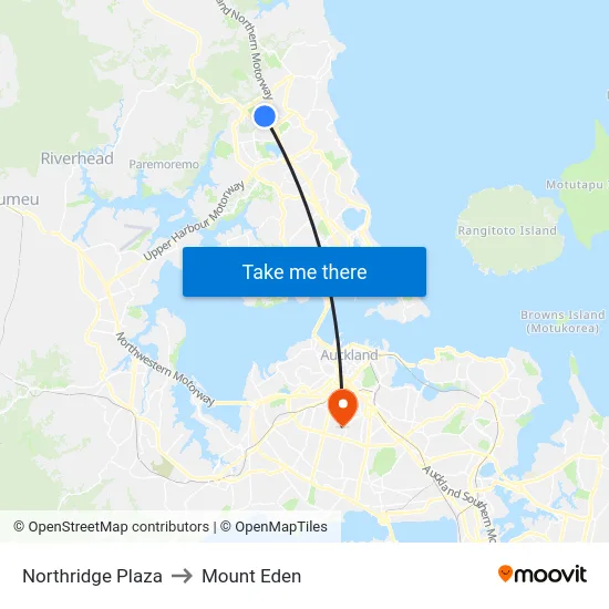 Northridge Plaza to Mount Eden map