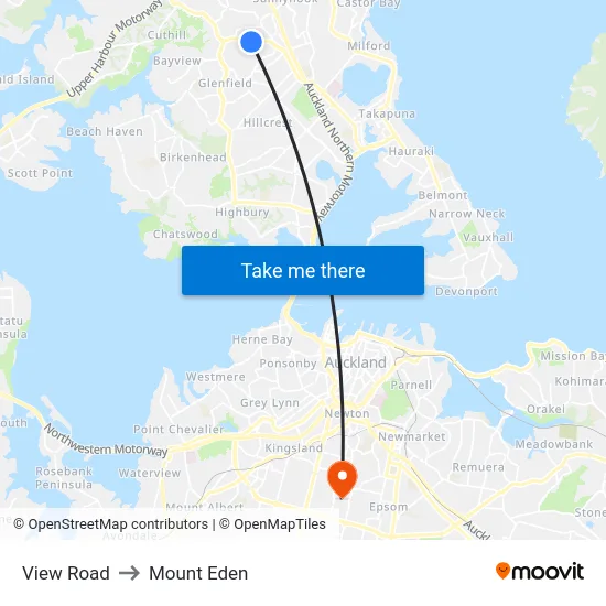 View Road to Mount Eden map