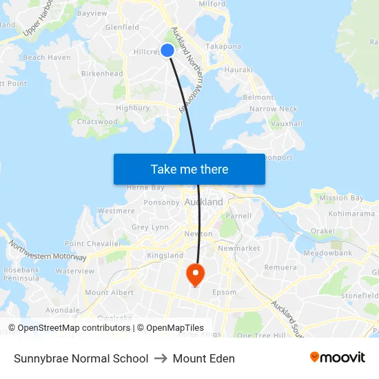 Sunnybrae Normal School to Mount Eden map