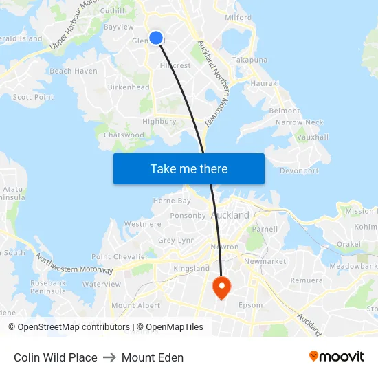 Colin Wild Place to Mount Eden map