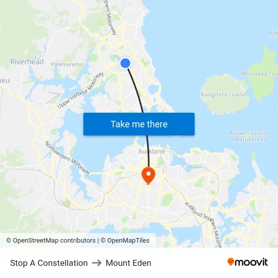 Stop A Constellation to Mount Eden map