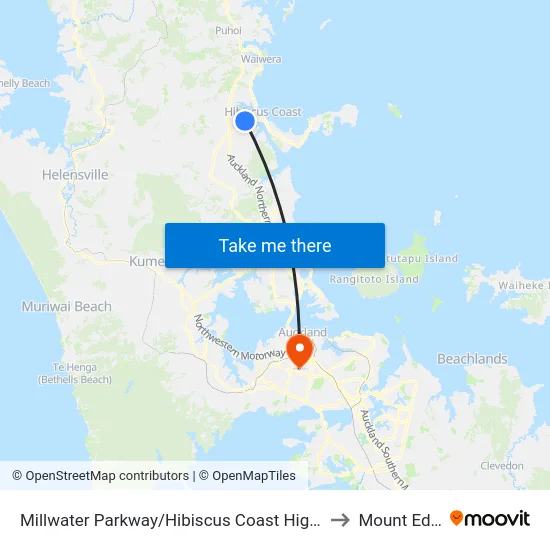 Millwater Parkway/Hibiscus Coast Highway to Mount Eden map
