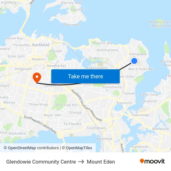 Glendowie Community Centre to Mount Eden map
