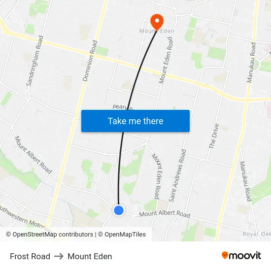 Frost Road to Mount Eden map