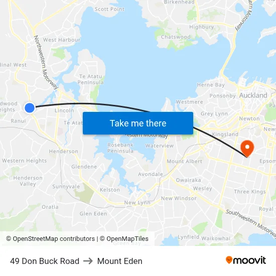 49 Don Buck Road to Mount Eden map