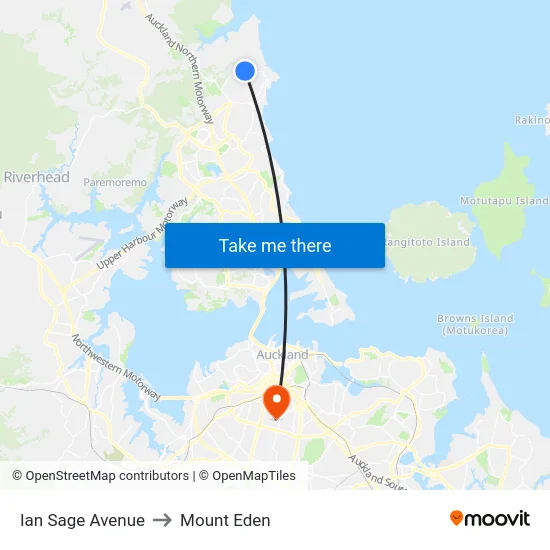 Ian Sage Avenue to Mount Eden map