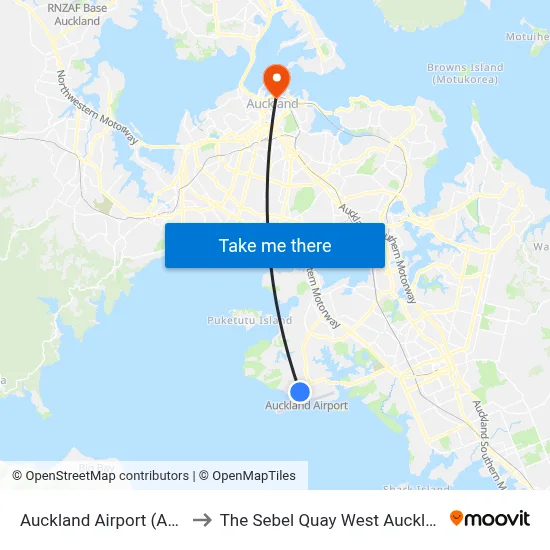 Auckland Airport (AKL) to The Sebel Quay West Auckland map