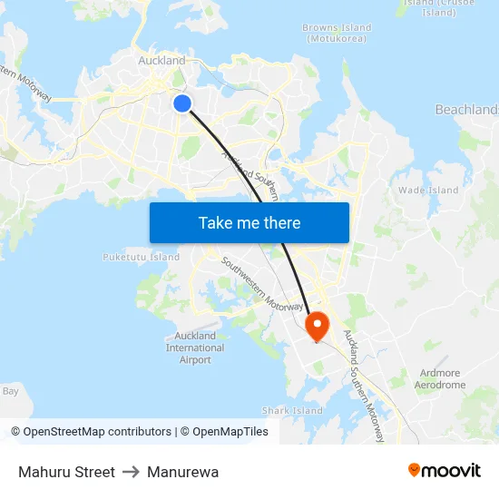 Mahuru Street to Manurewa map