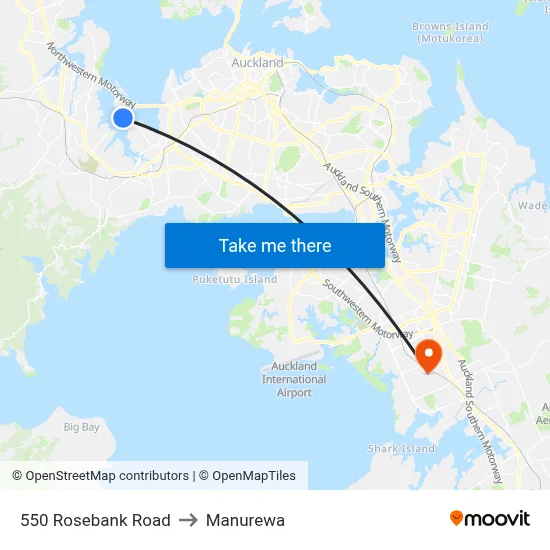 550 Rosebank Road to Manurewa map