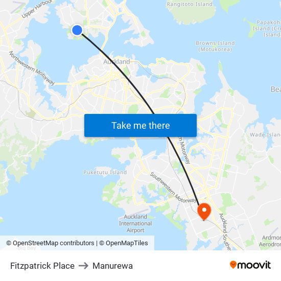 Fitzpatrick Place to Manurewa map