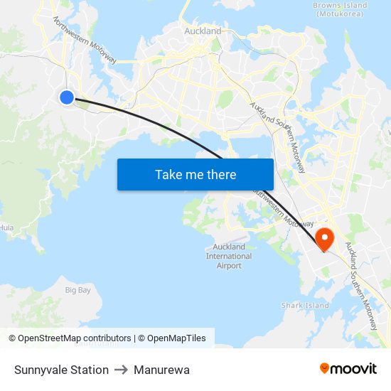 Sunnyvale Station to Manurewa map