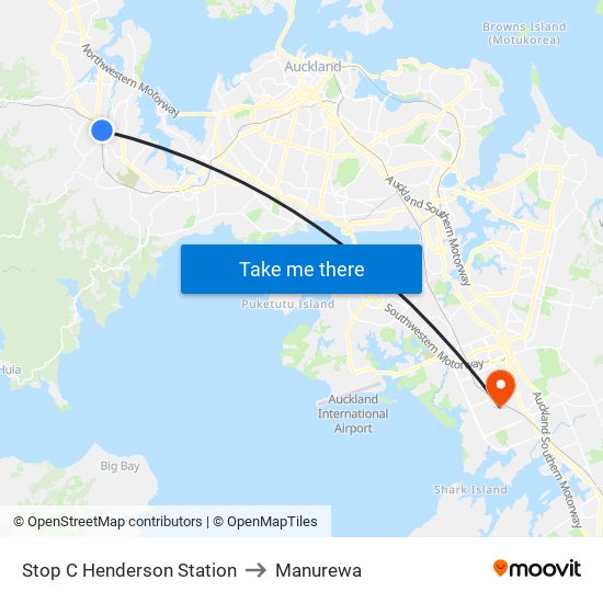 Stop C Henderson Station to Manurewa map