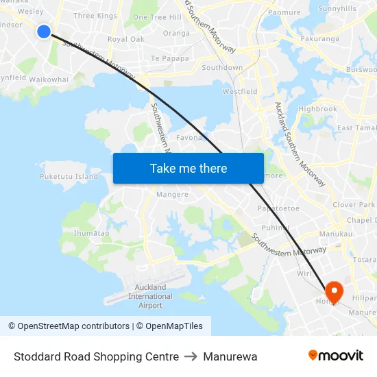 Stoddard Road Shopping Centre to Manurewa map