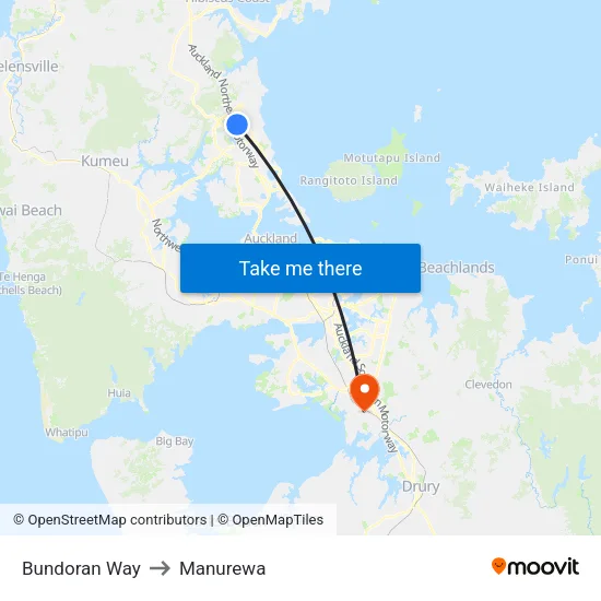 Bundoran Way to Manurewa map