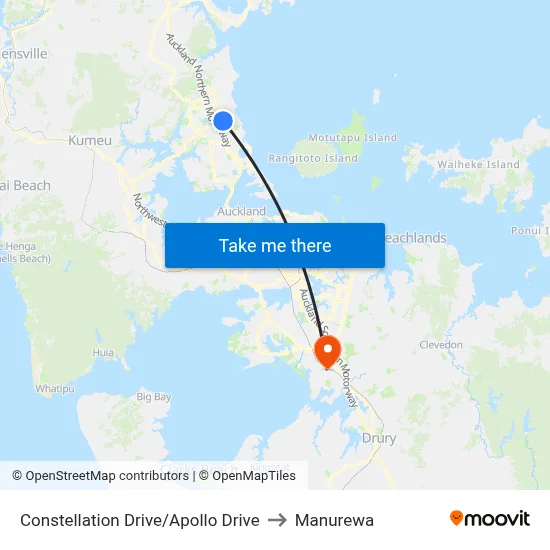 Constellation Drive/Apollo Drive to Manurewa map