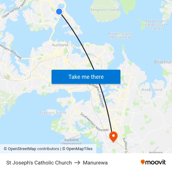 St Joseph's Catholic Church to Manurewa map